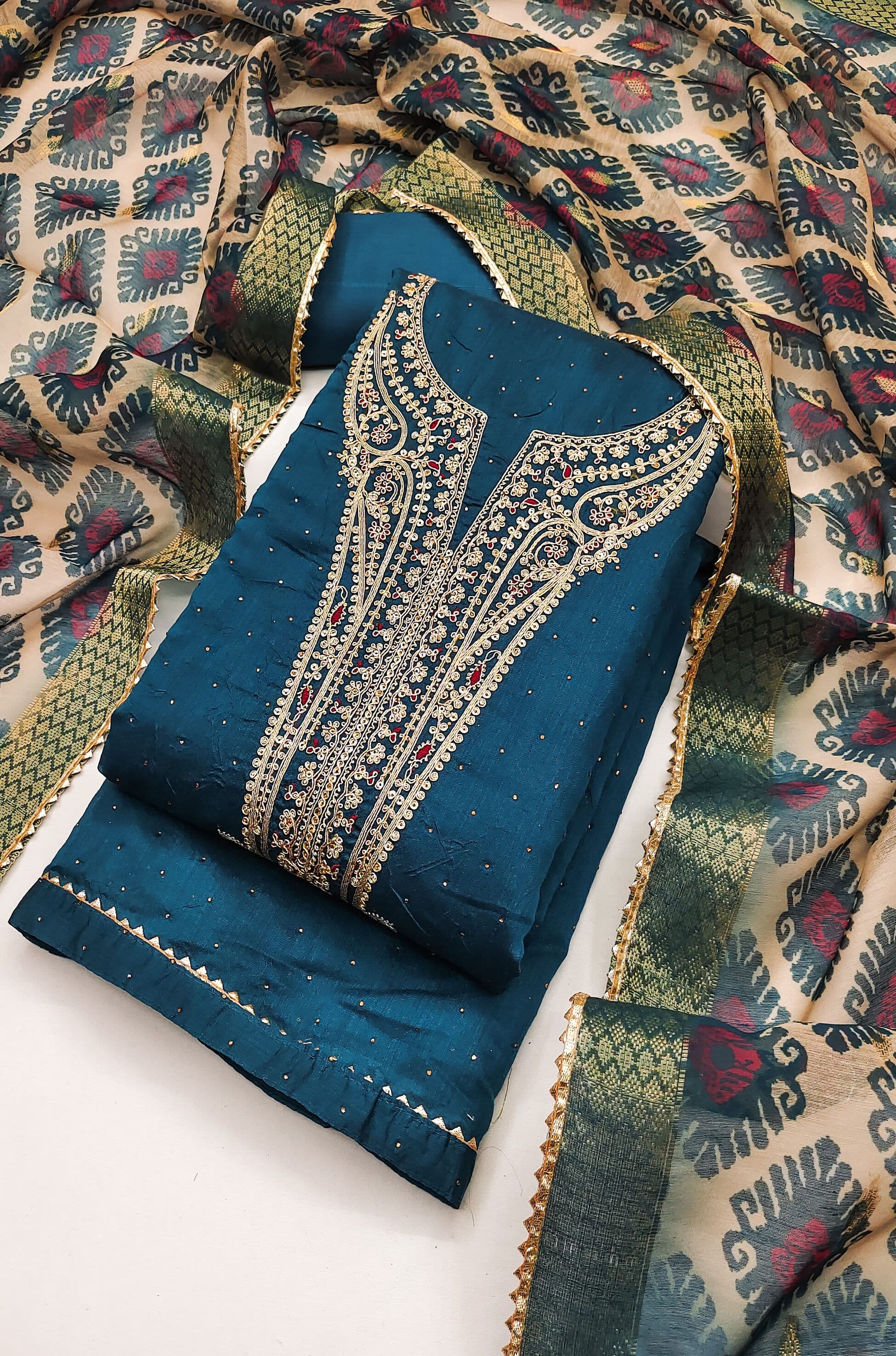 TAVAS Embroidered Unstitched Dress Material - view 1