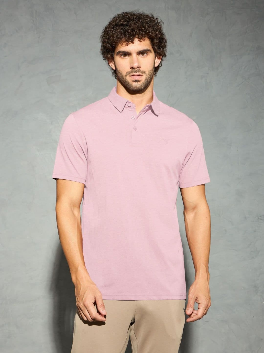 Technosport Men Polo Collar Antimicrobial Slim Fit T-shirt - view 1