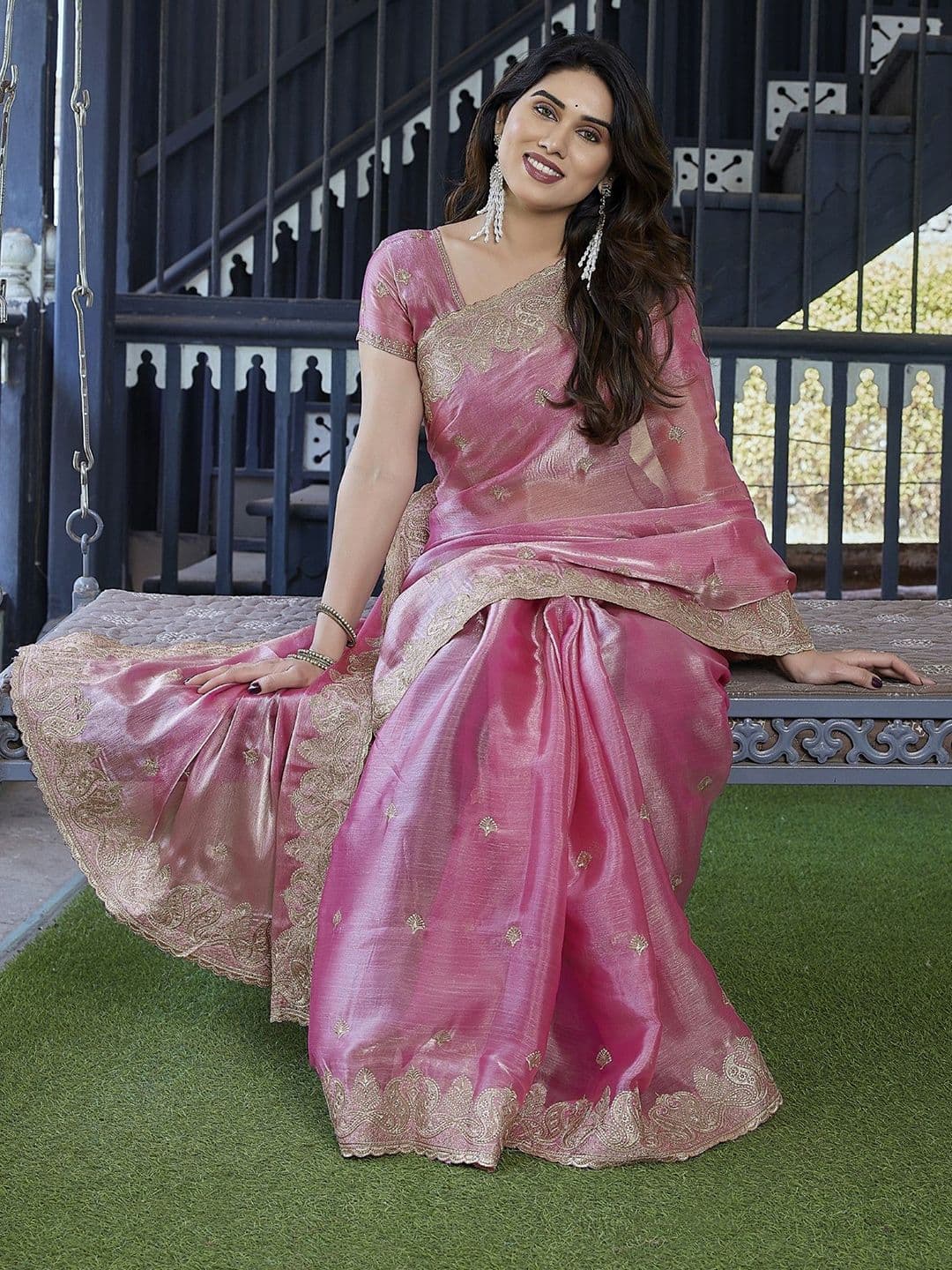 Moda Rapido Embellished Embroidered Organza Saree - view 1