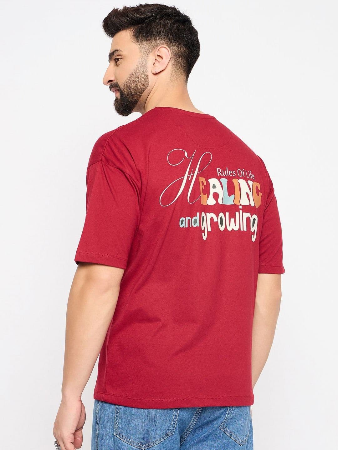 Mast & Harbour Men Typography Printed Cotton Applique T-shirt - view 1