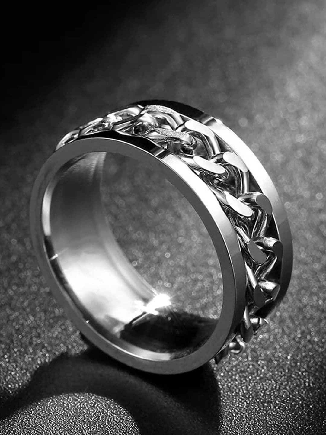 The Roadster Lifestyle Co Men Stainless Steel Band Ring - view 1