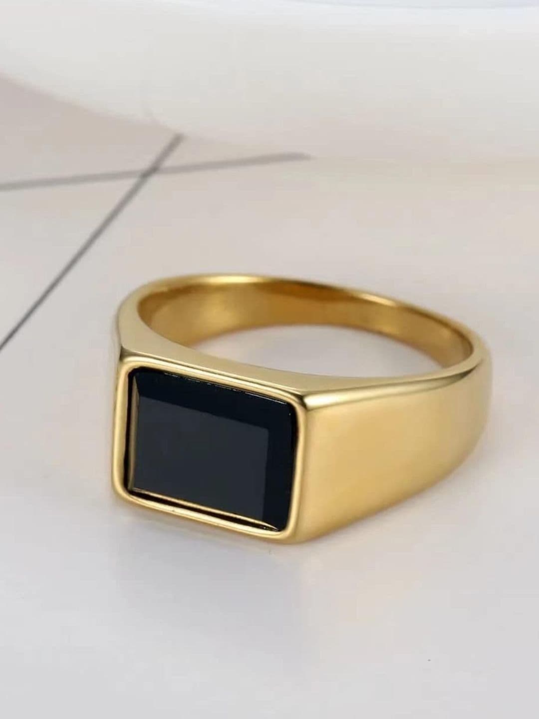 The Roadster Lifestyle Co Men Stainless Steel Sleek & Polished Band Ring - view 1