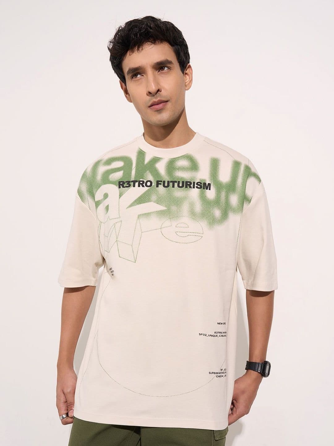 SF JEANS by Pantaloons Men Extended Sleeves Raw Edge T-shirt - view 1