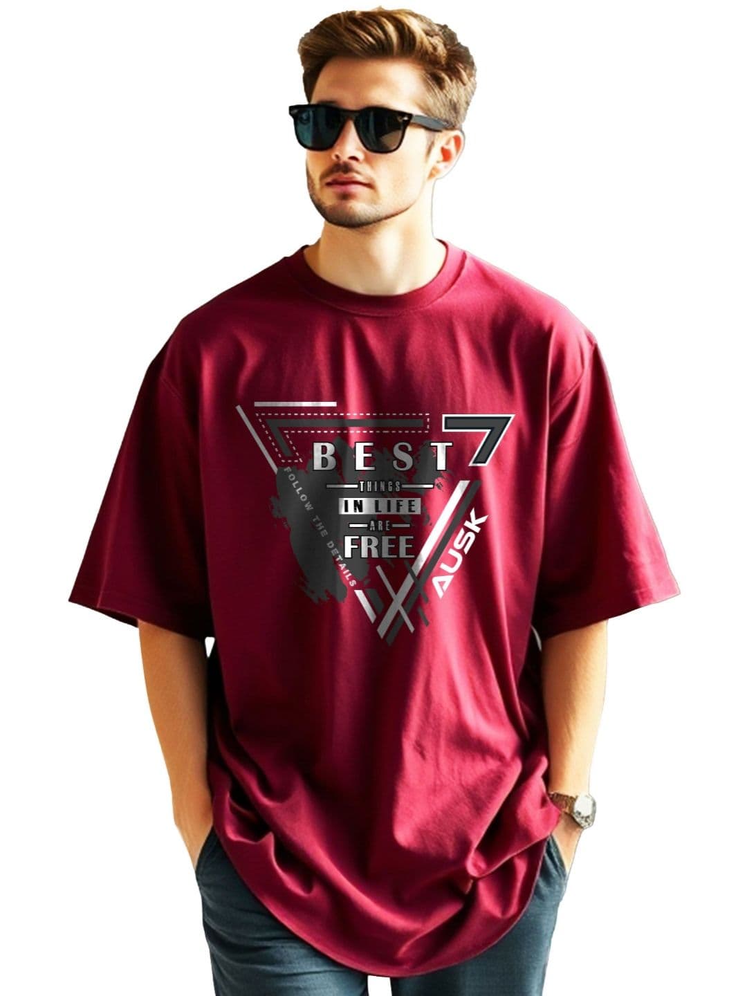 AUSK Men Printed Applique T-shirt - view 1