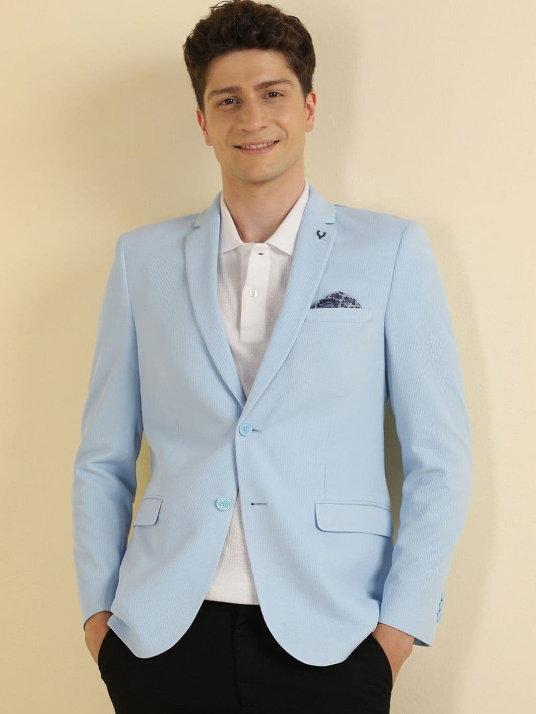 Allen Solly Slim-Fit Textured Single Breasted Blazer - view 1