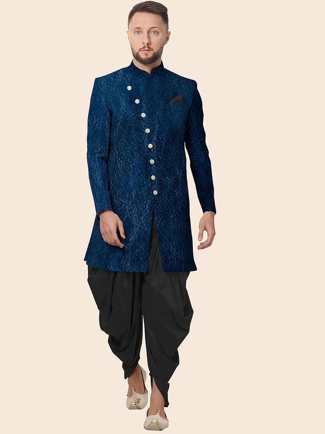 Utsav Fashion Velvet Sherwani With Cotton Silk Dhoti Pant - view 1