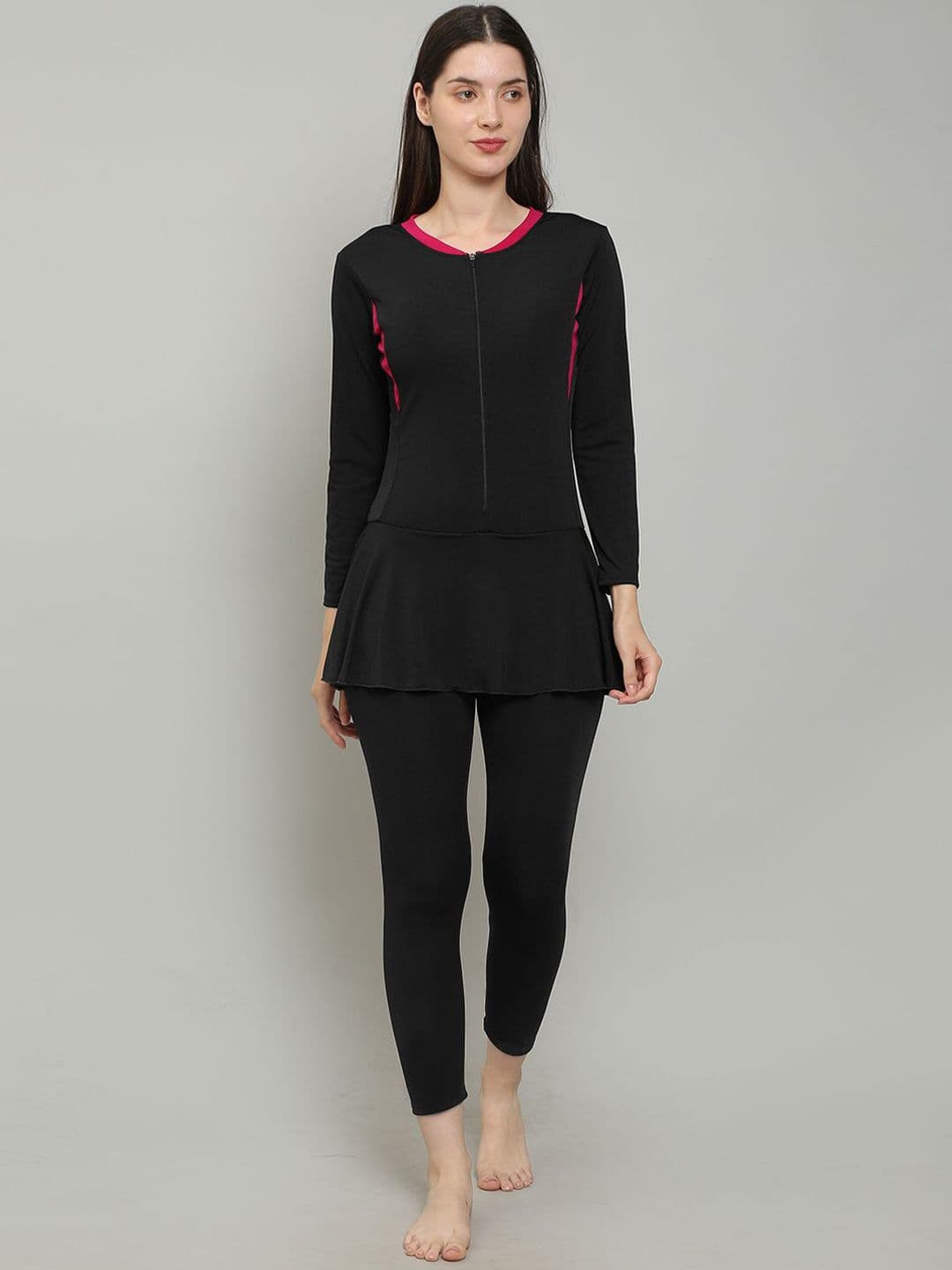 MEGASKA Colourblocked Full length Padded Swimming Dress - view 1
