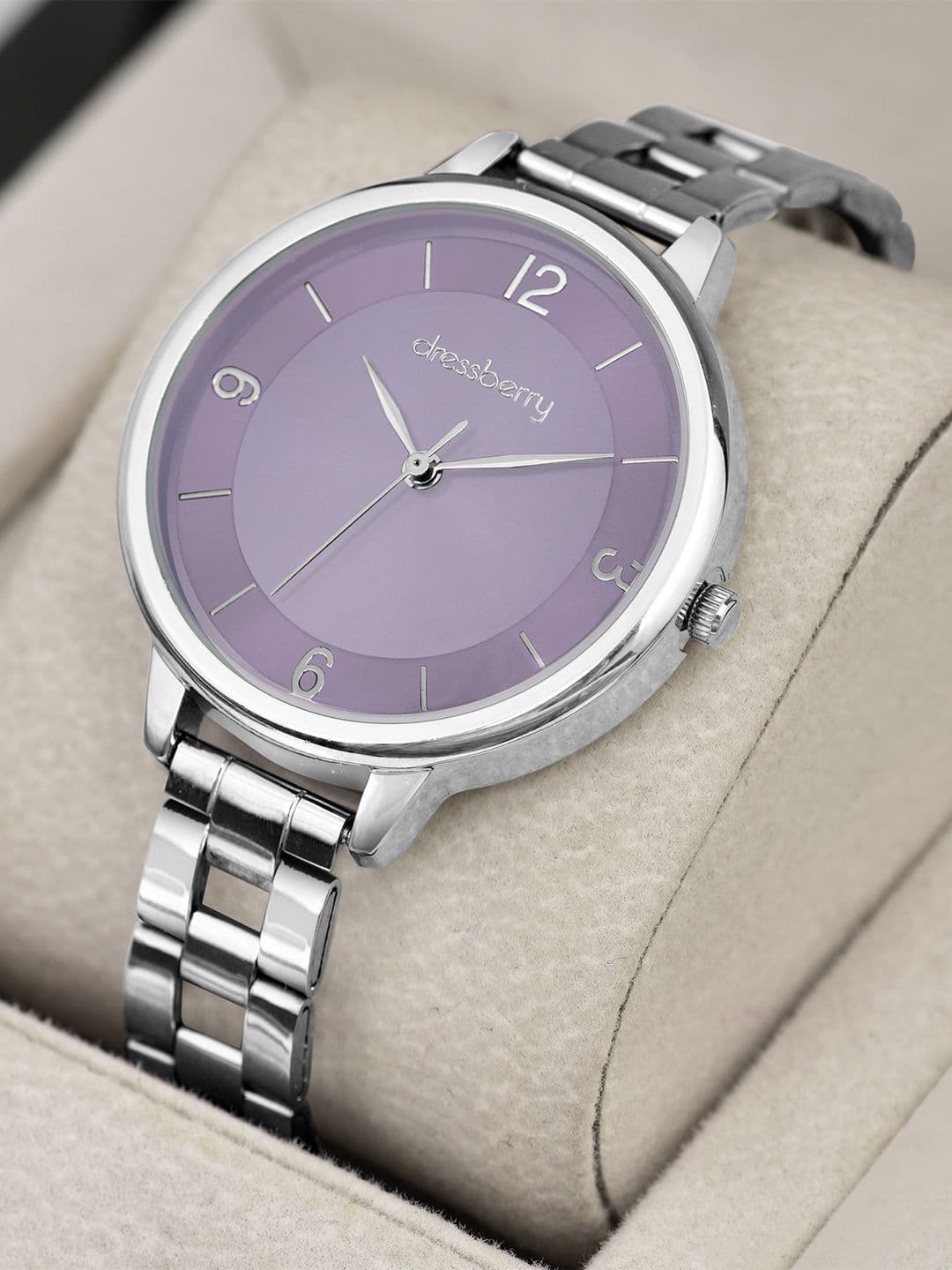 DressBerry Women Brass Embellished Dial & Stainless Steel Straps Analogue Watch DB-022-Purple - view 1