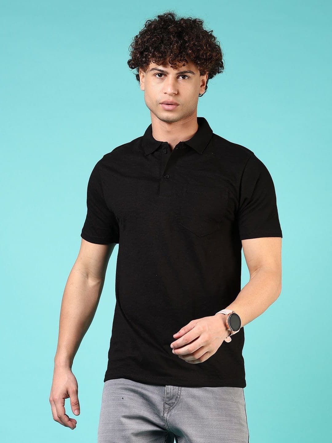 V-Mart Men Polo Collar Pockets T-shirt - view 1