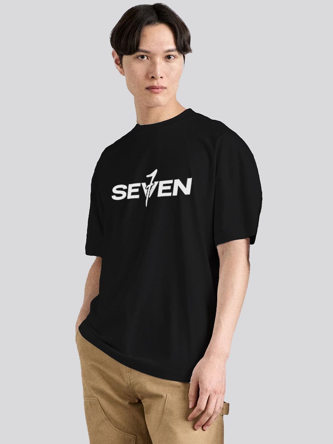 The Korhean Store Unisex BTS Jungkook Seven 7 Streetwear Regular Fit Graphic Printed Cotton Tshirt - view 1