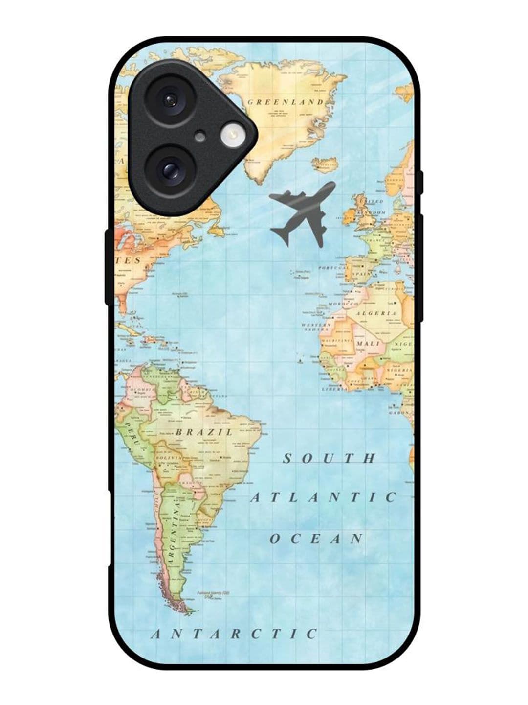 QRIOH Travel Map Printed iPhone 16 Back Case - view 1