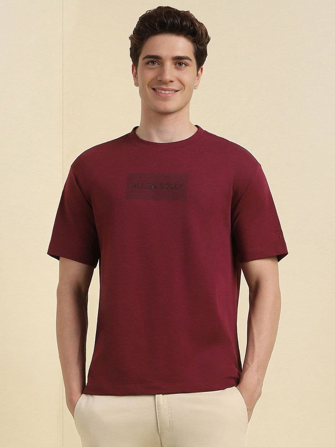Allen Solly Men Typography Printed Round Neck Cotton T-shirt - view 1