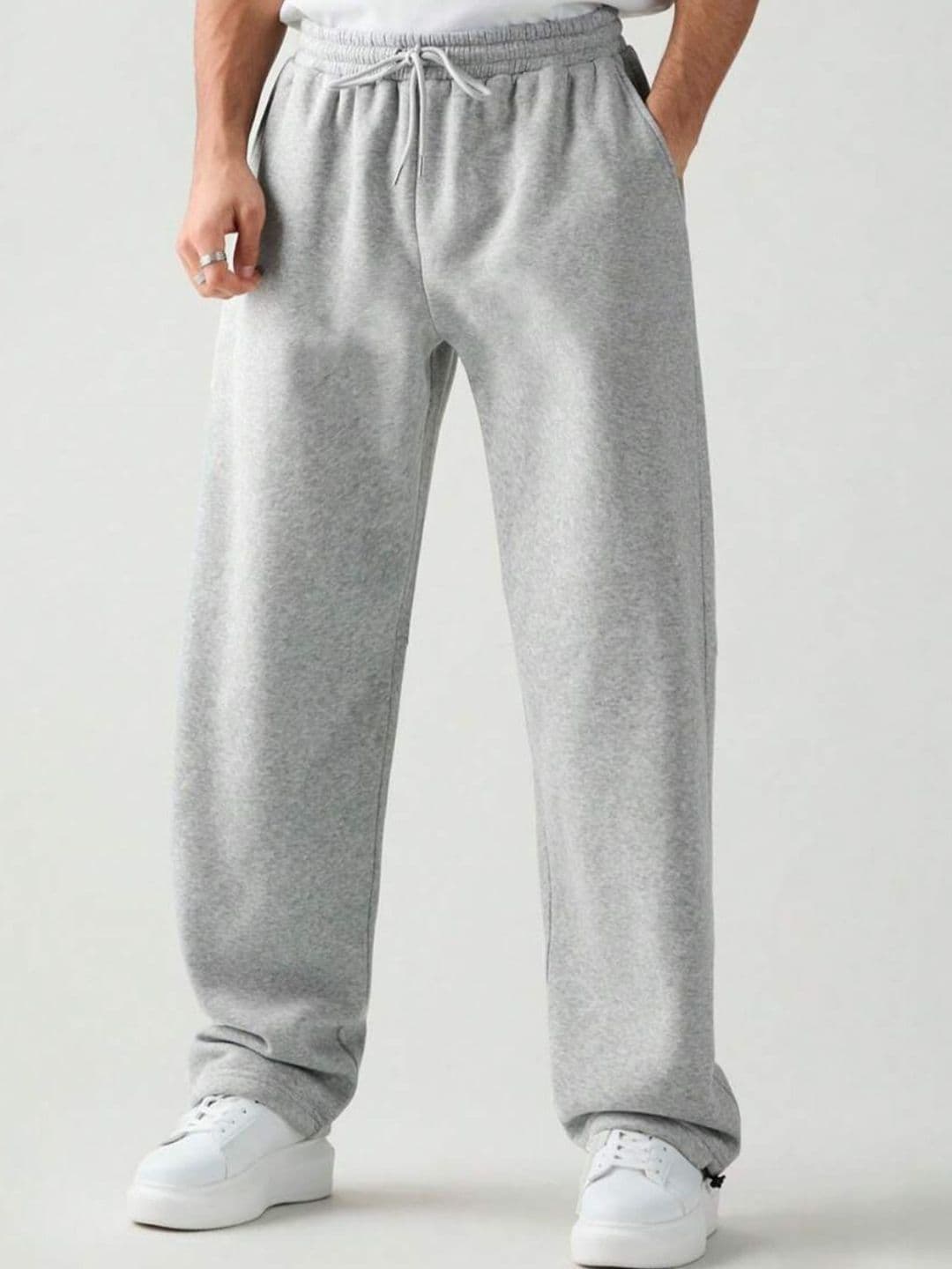 FLYNOFF Men Relaxed Loose Fit Easy Wash Mid-Rise Joggers Trousers - view 1