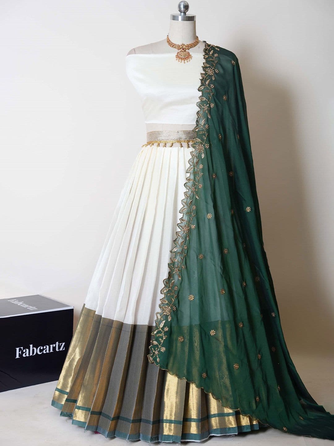 Mr Y Woven Design Unstitched Silk Lehenga With Blouse & Dupatta - view 1