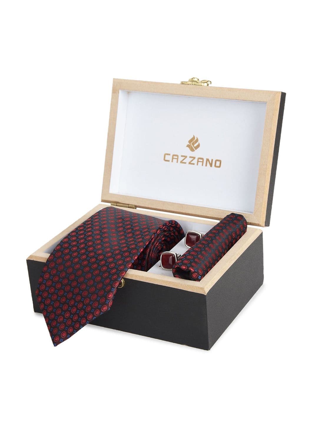 Cazzano Men Tie and Pocket Square Accessory Gift Set Comes with a box - view 1