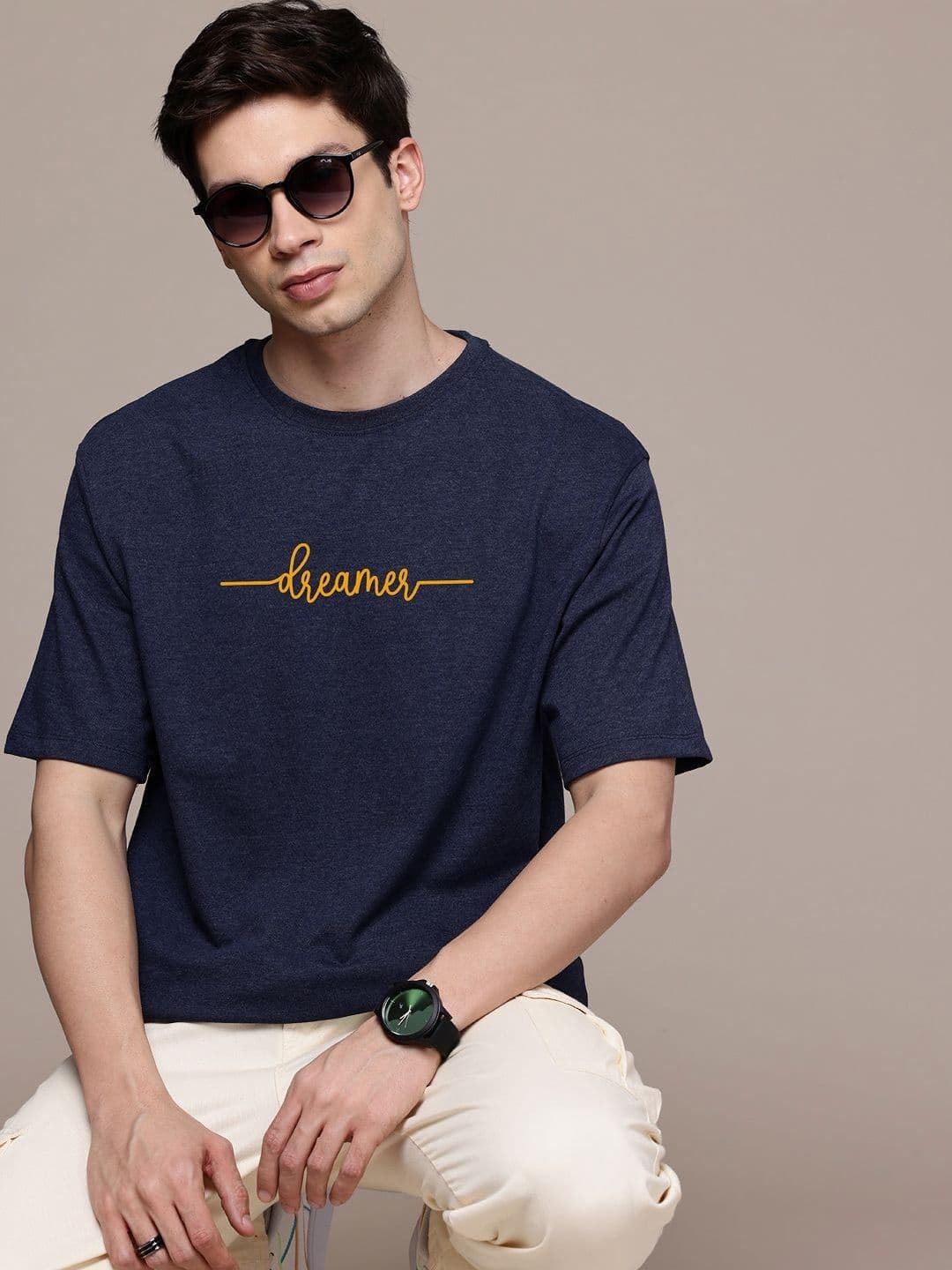 Moda Rapido Men Typography Printed Round Neck Cotton Oversized Fit T-shirt - view 1
