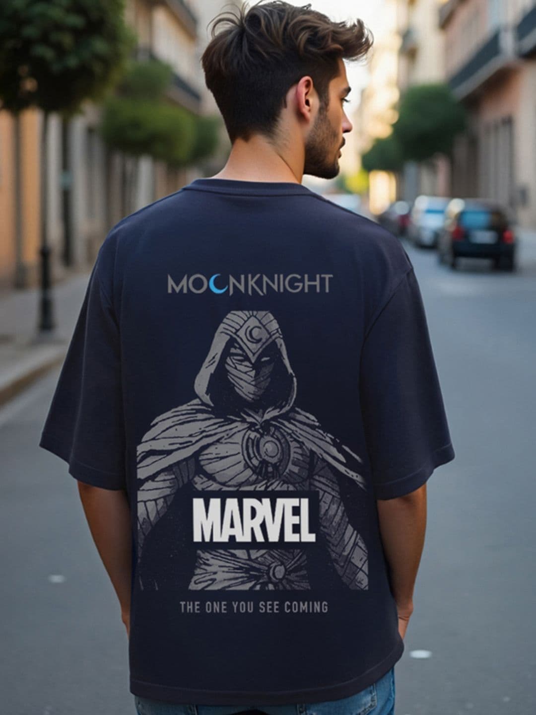 Bewakoof Men Printed Drop-Shoulder Sleeves Cotton Oversized T-shirt - view 1