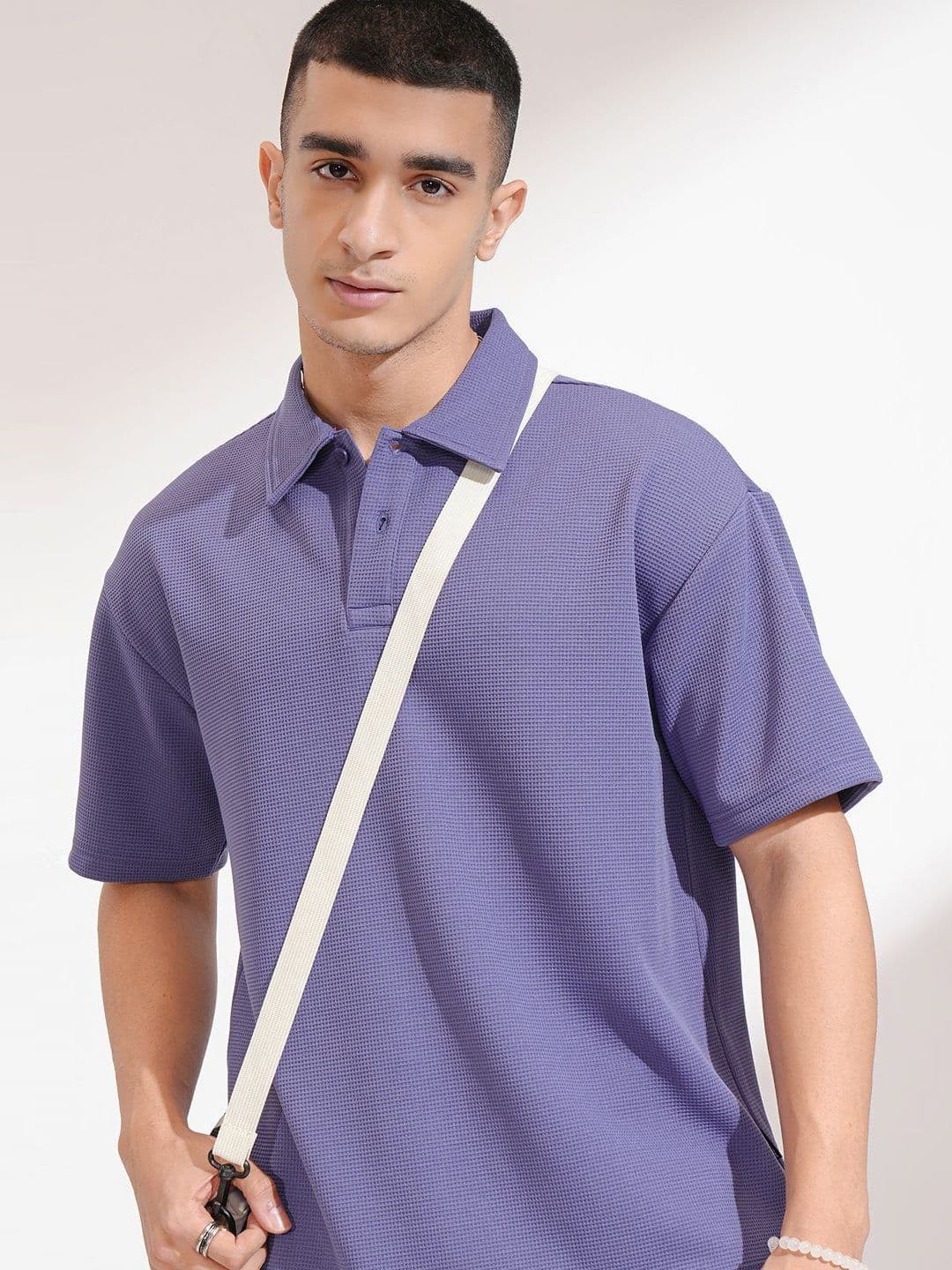 HIGHLANDER Men Polo Collar Drop-Shoulder Sleeves T-shirt - view 1