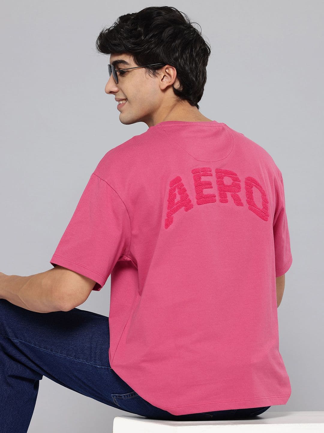 Aeropostale Brand Logo Printed Relaxed Fit drop shoulder sleeves Pure Cotton T-shirt - view 1