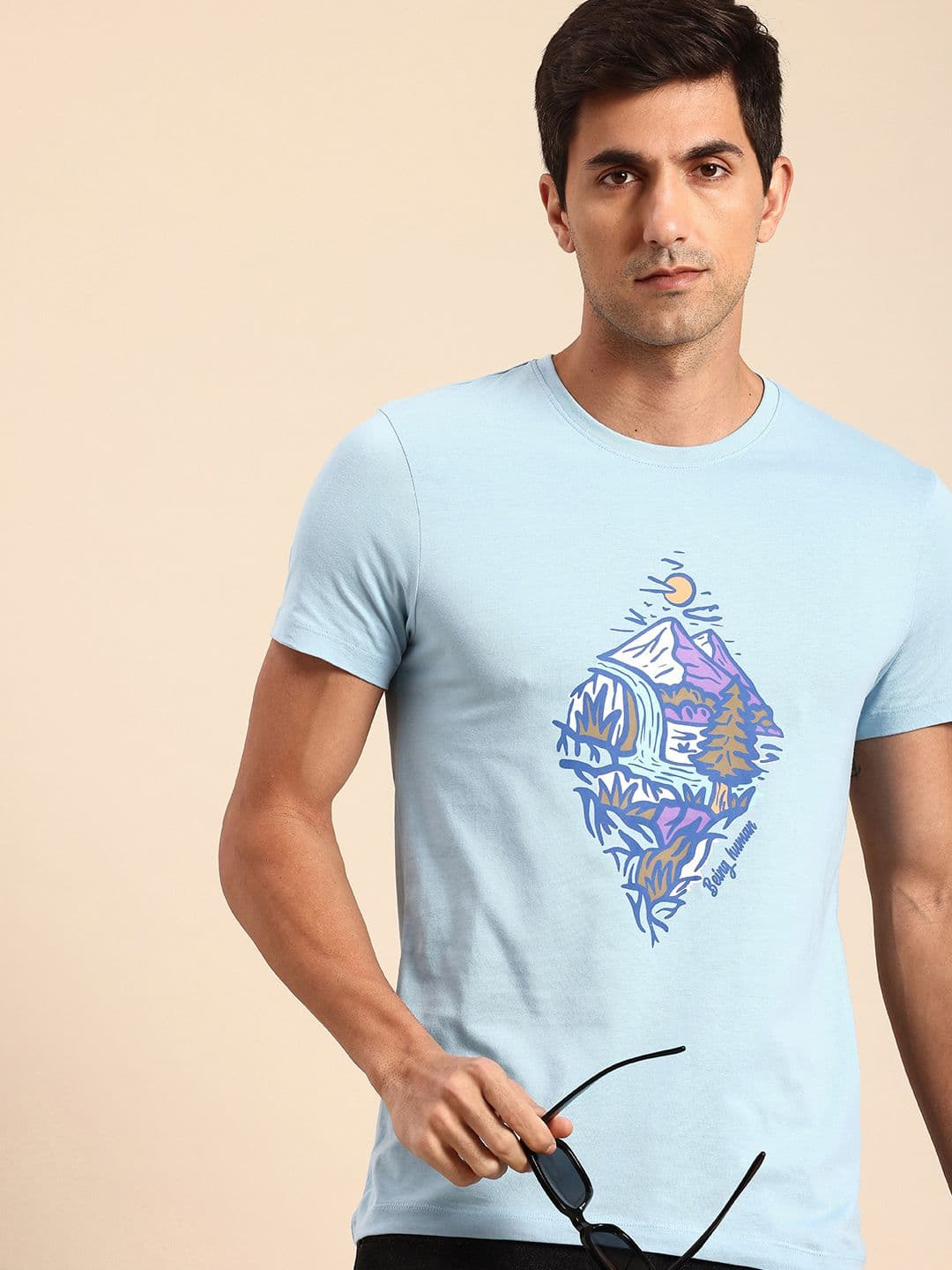 Being Human Graphic Printed Pure Cotton T-shirt - view 1