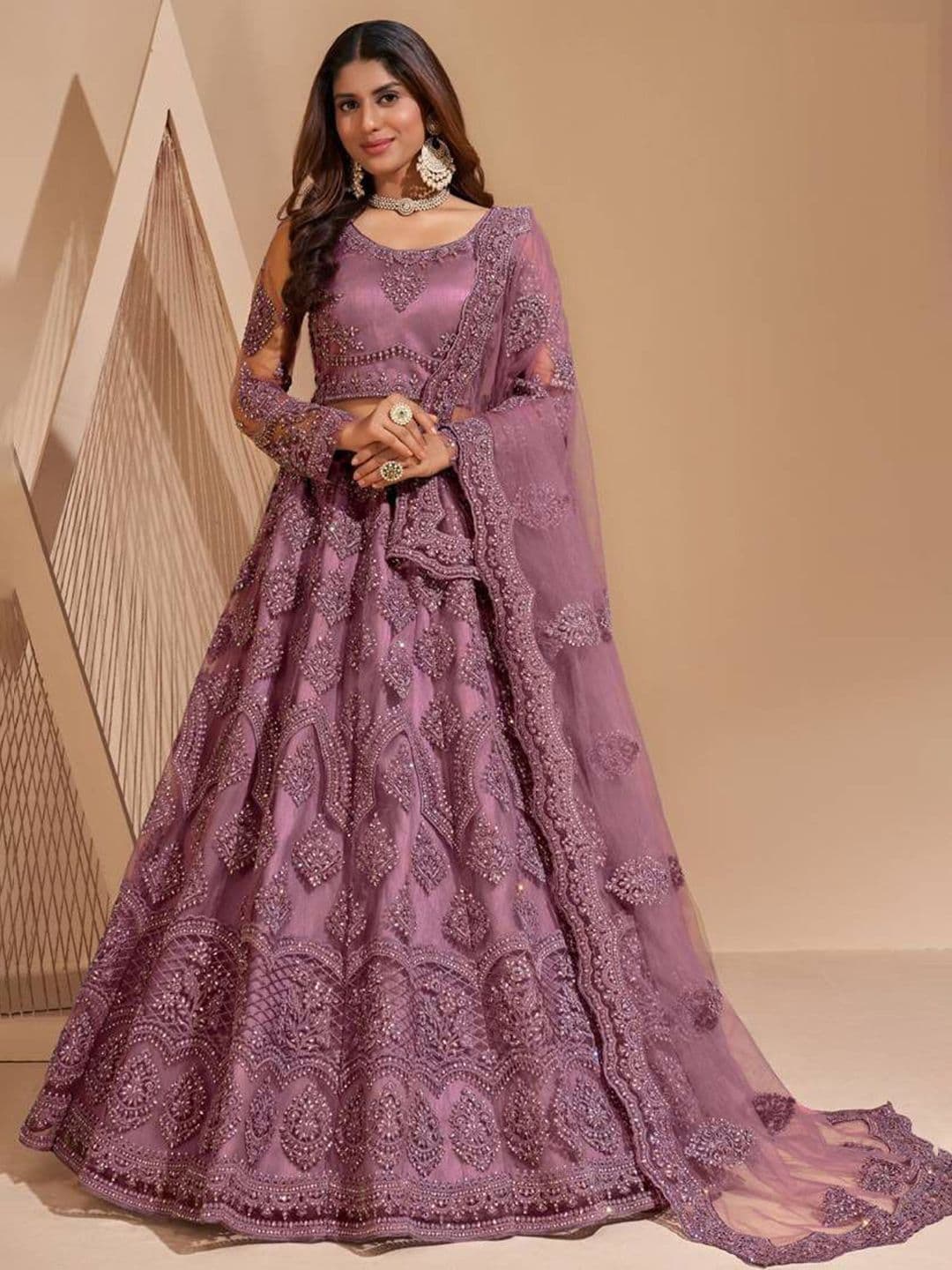 ZAALIMA FASHION Floral Embroidered Thread Work Semi-Stitched Lehenga & Blouse With Dupatta - view 1