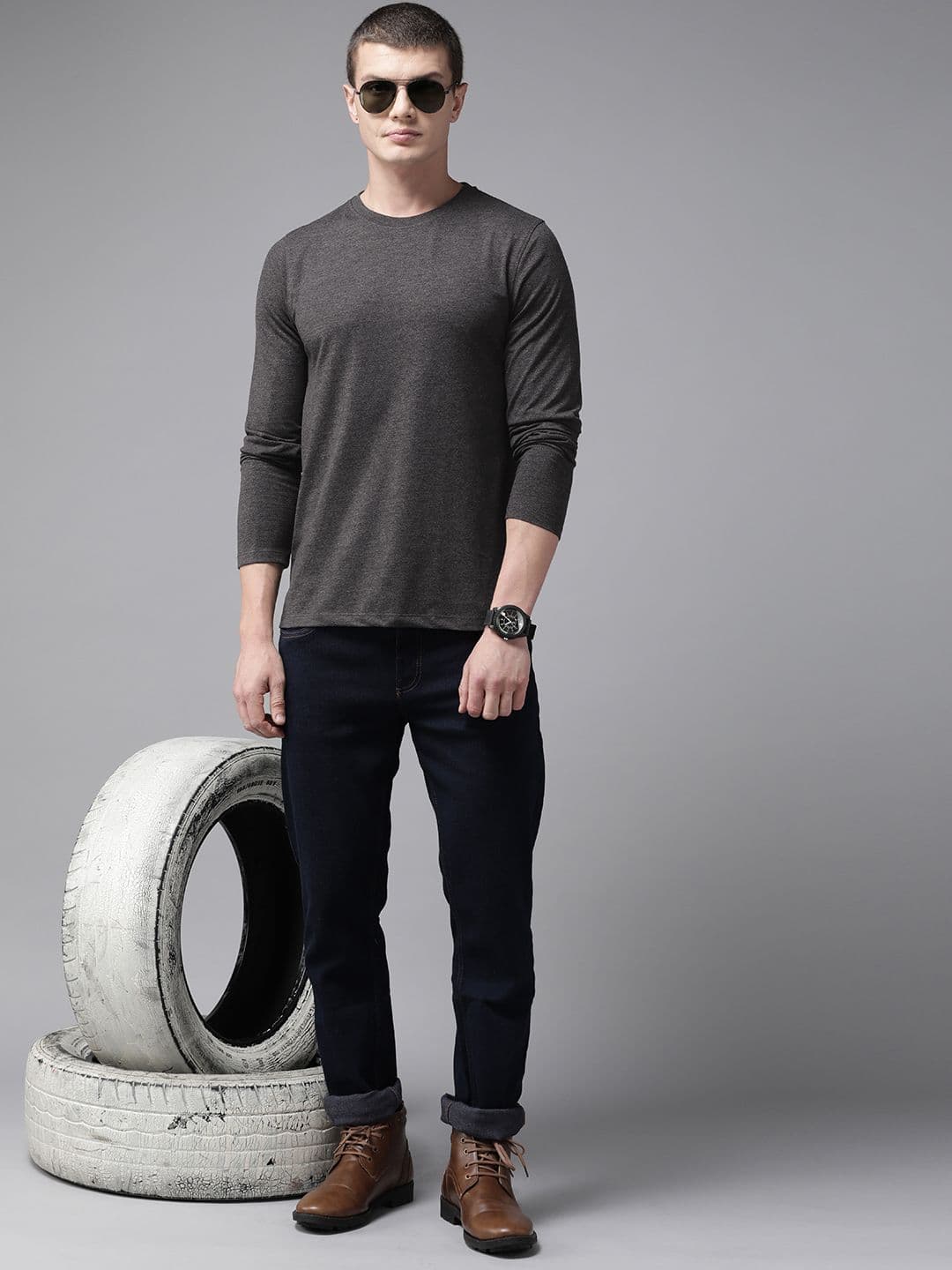 The Roadster Lifestyle Co. Melange Effect T-shirt - view 1