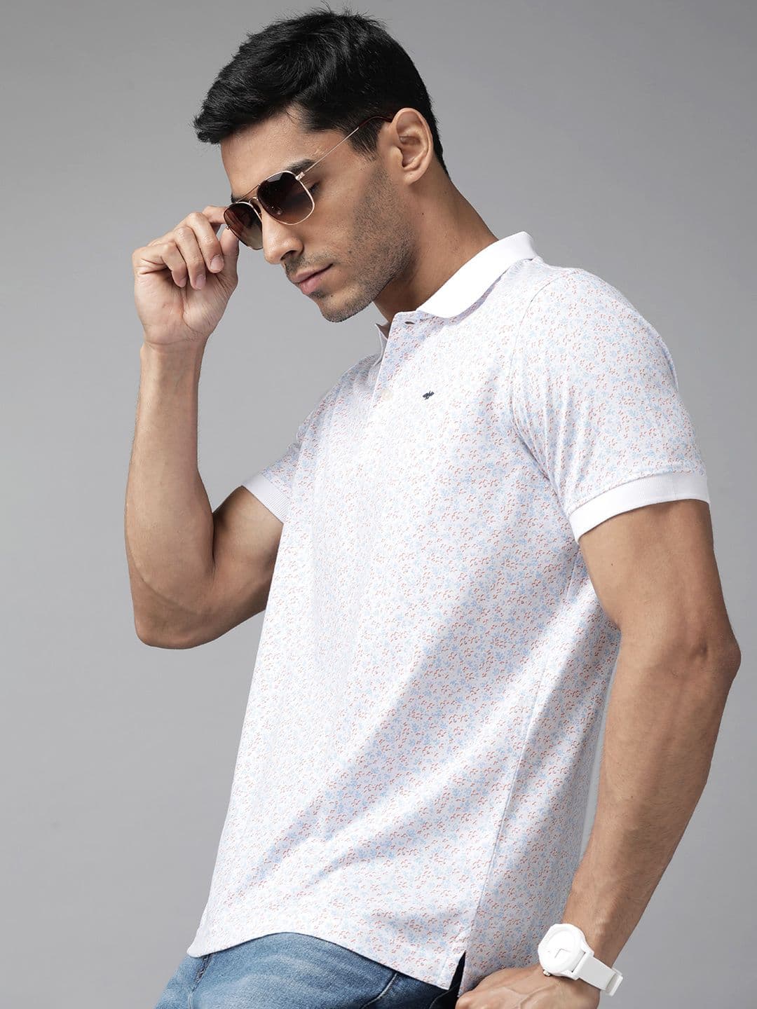 Park Avenue Printed Slim Fit Polo Collar T-shirt - view 1