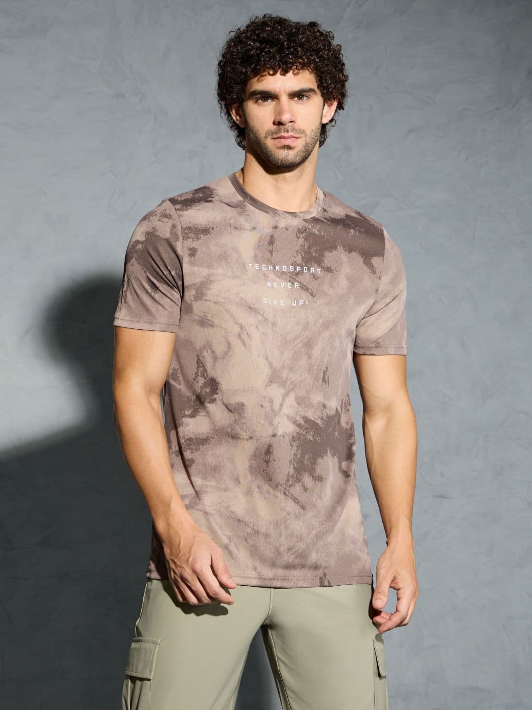 Technosport Men Abstract Printed Antimicrobial Slim Fit Sports T-shirt - view 1