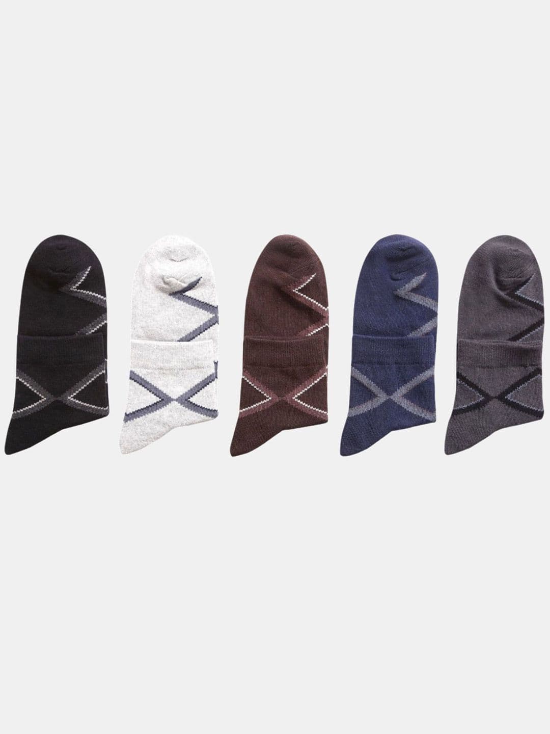 N2S NEXT2SKIN Men Pack Of 5 Patterned Cotton Ankle-Length Socks - view 1
