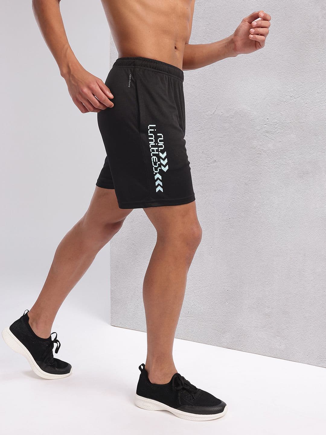 HRX by Hrithik Roshan Typography Print Rapid-Dry Running Shorts - view 1