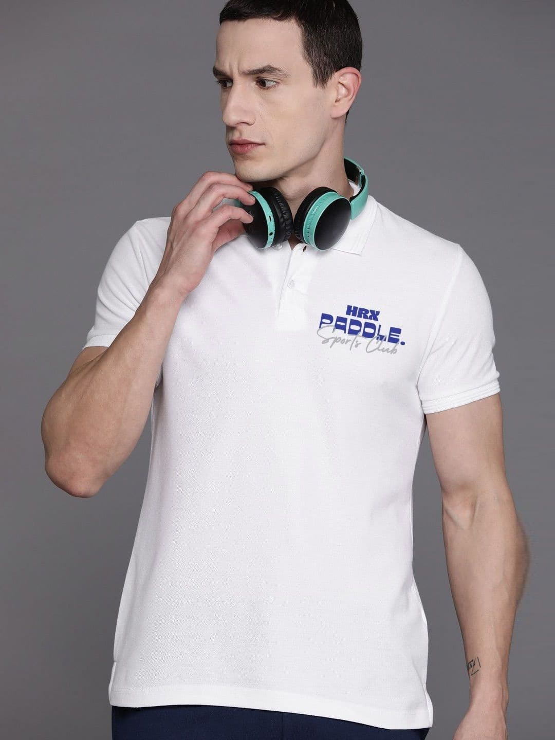 HRX by Hrithik Roshan Men Rapid-Dry Typography Printed Polo Collar Cotton T-shirt - view 1