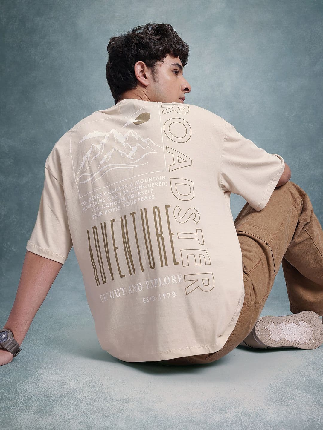 The Roadster Life Co. Printed Relaxed Fit Pure Cotton T-shirt - view 1
