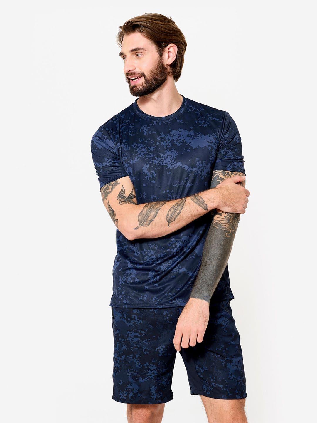 Decathlon Domyos - Men Navy Blue Breathable Gym Fitness T- Shirt - view 1