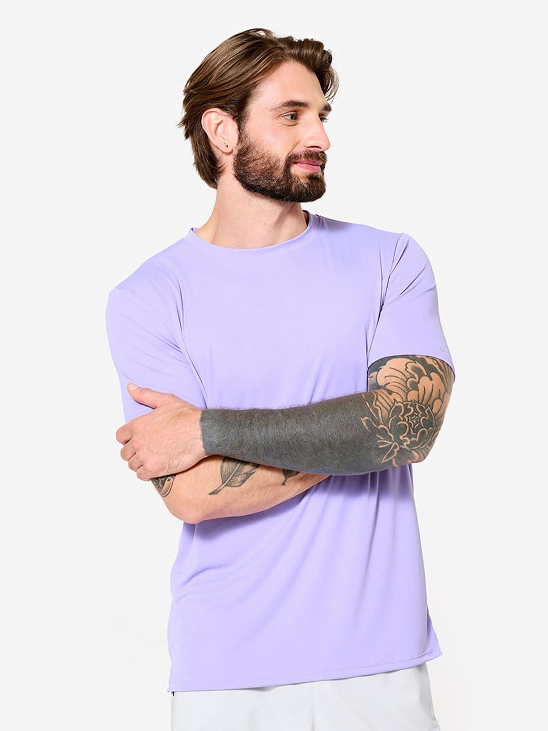 Decathlon Domyos - Men Lavender Breathable Cardio Training Purple Gym T-Shirt - view 1