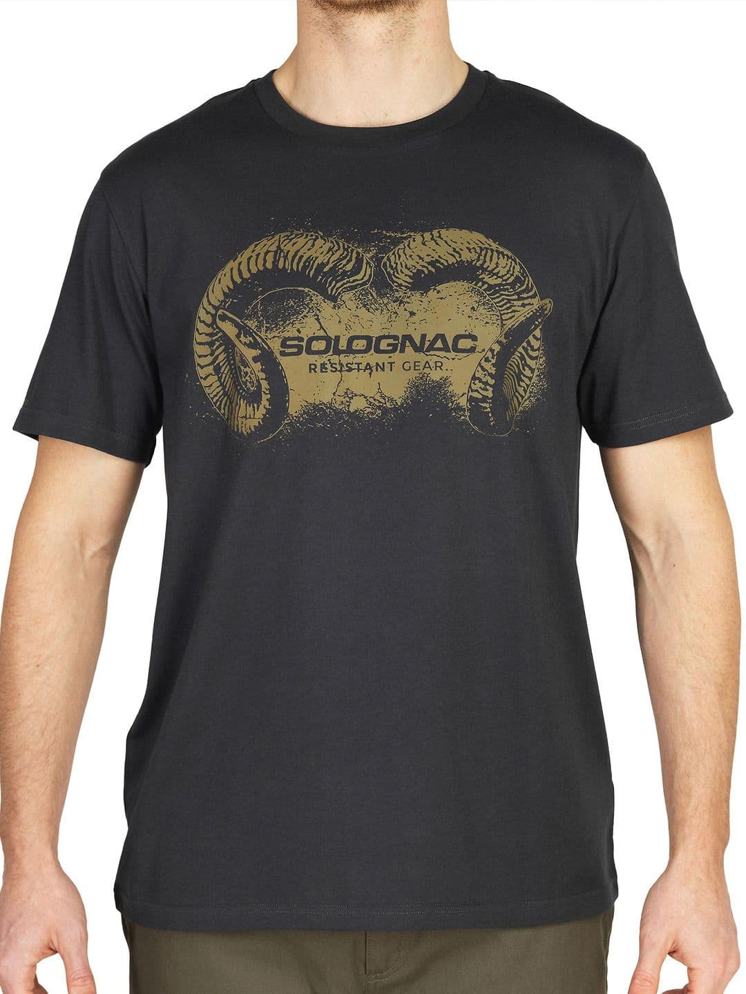 Decathlon Solognac - Men Black 100 Abrasion Resistant Hunting T-Shirt - view 1
