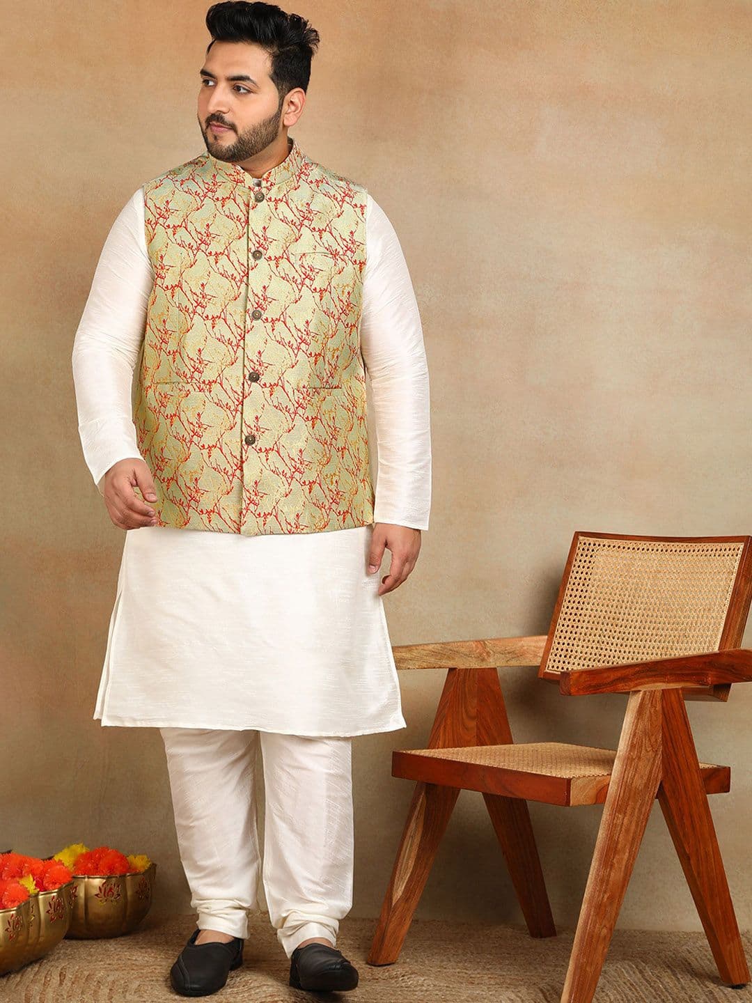 Sztori Woven Design Nehru Jacket - view 1