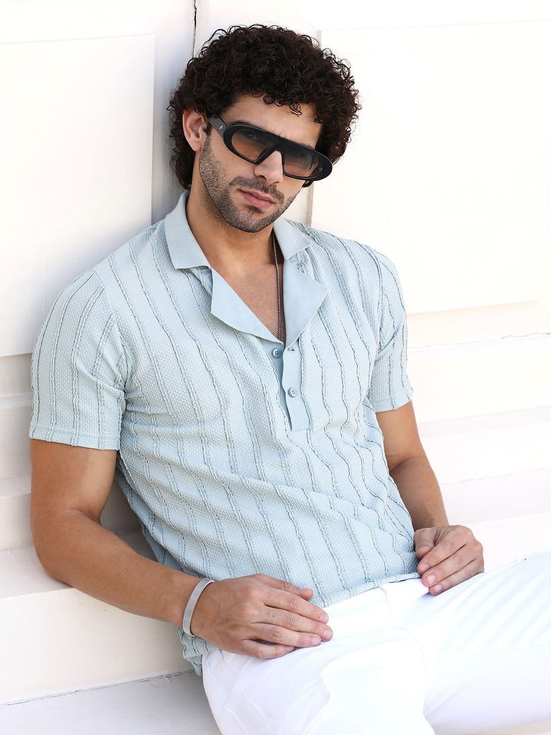 CAHOOT Men Self Design Polo Collar Cotton T-shirt - view 1