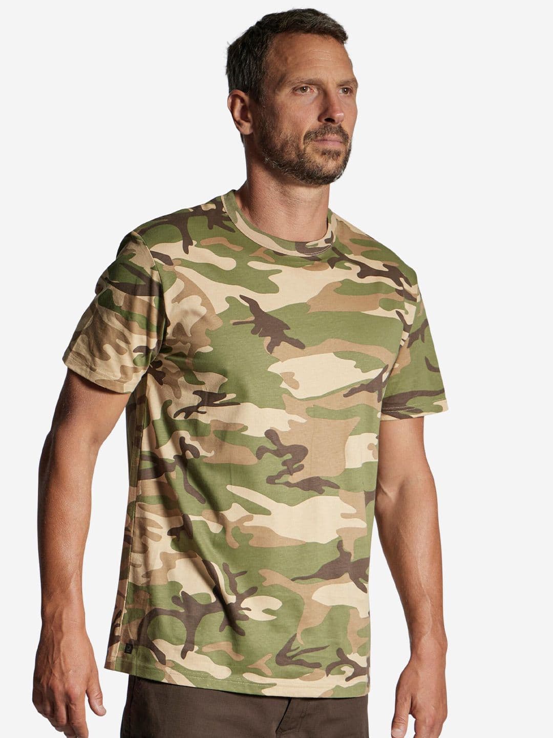 Decathlon Solognac - Men Green Durable 100 Camo Robustness Wildlife and Bird Watching T-Shirt - view 1
