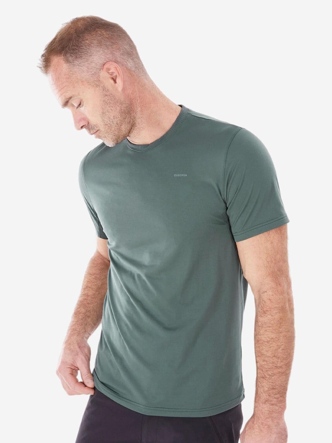 Decathlon Quechua - Men Green MH100 Quick Drying Hiking T-shirt - view 1