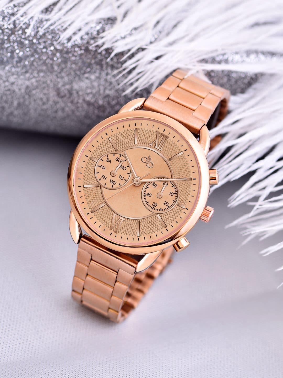 DressBerry Women Dial & Stainless Steel Bracelet Style Straps Analogue Watch HOBDB-273-RG - view 1