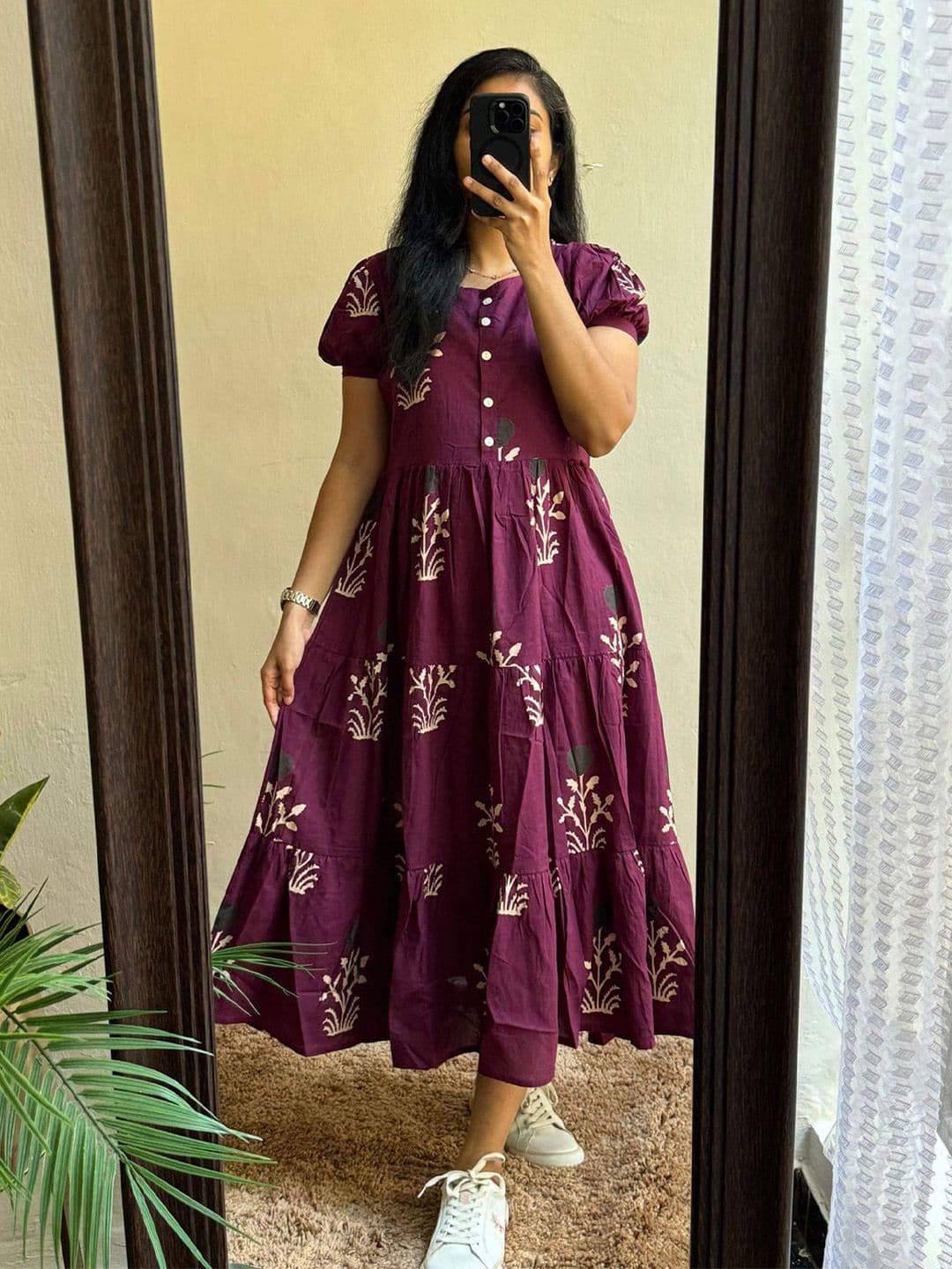 Light Daisy Floral Printed Fit & Flare Midi Dress - view 1