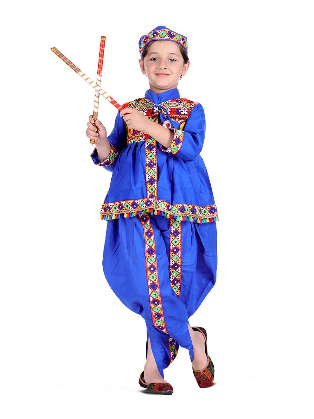 itsmycostume Boys Gujrati kedia Pure Cotton Costume Set Kurta With Dhoti Pant & Cap - view 1