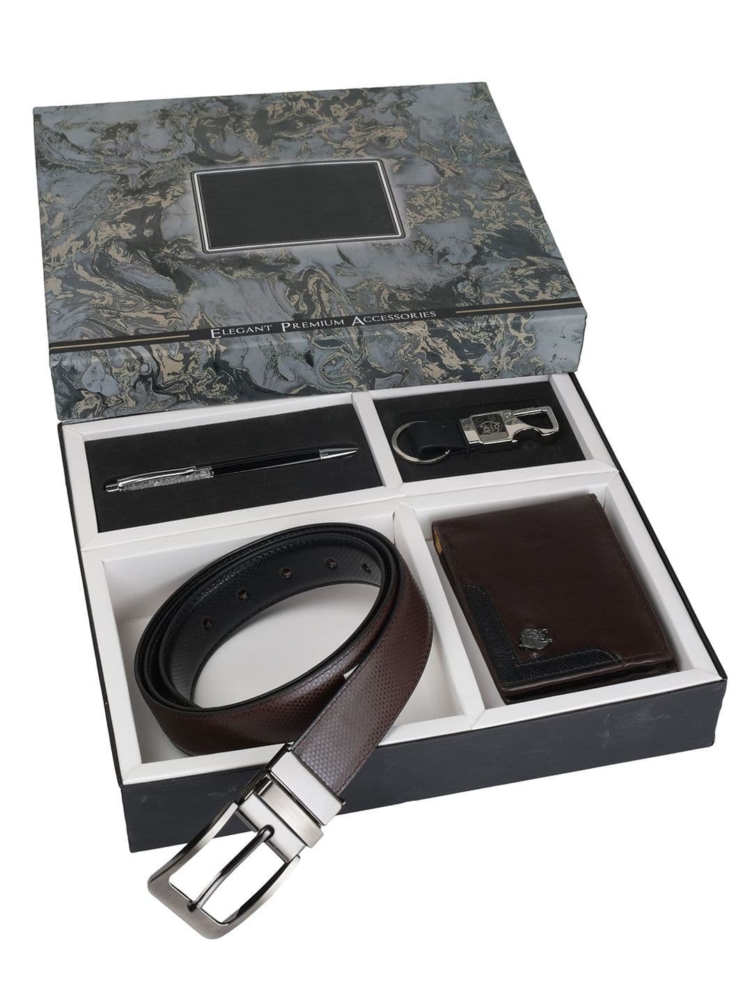 SAZARA Men Reversiable Belt , Wallet, Keychain and Pen Accessory Gift Set - view 1