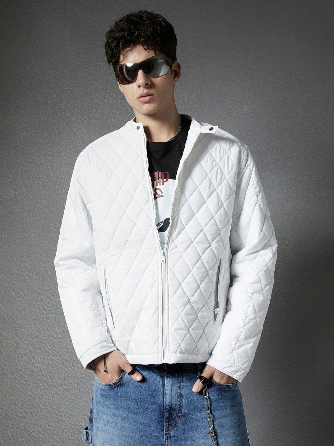 VOLTEDGE Men Mandarin Collar Solid Casual Lightweight Quilted Jacket - view 1