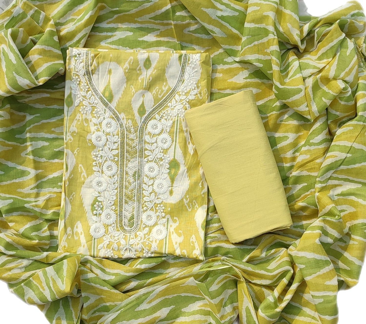GC 80 BY GAURI COLLECTION Embroidered Pure Cotton Unstitched Dress Material - view 1