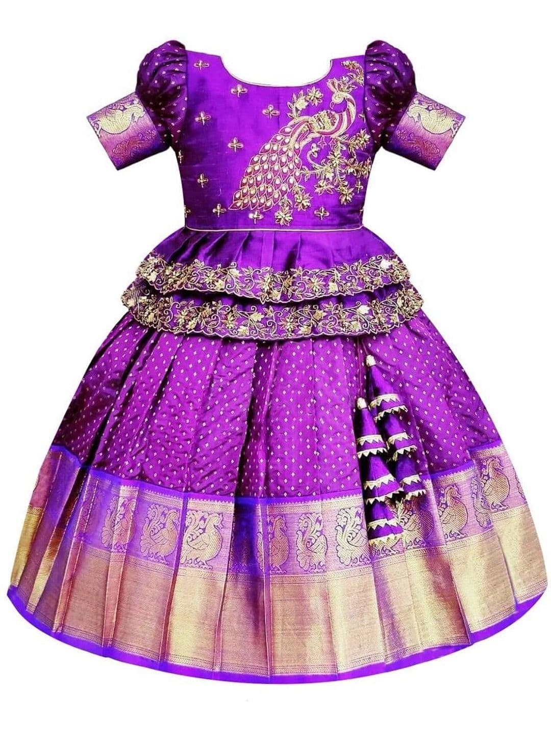 Wommaniya Impex Girls Embroidered Ready to Wear Lehenga & - view 1