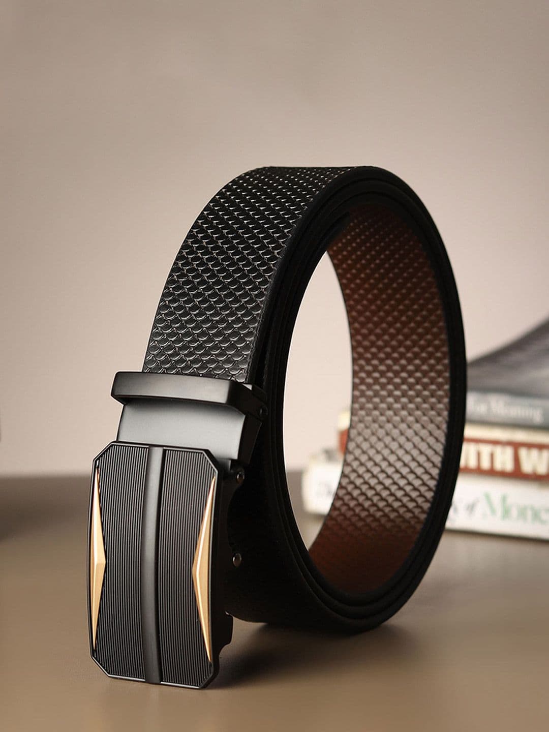Provogue Men Textured Leather Reversible Belt - view 1