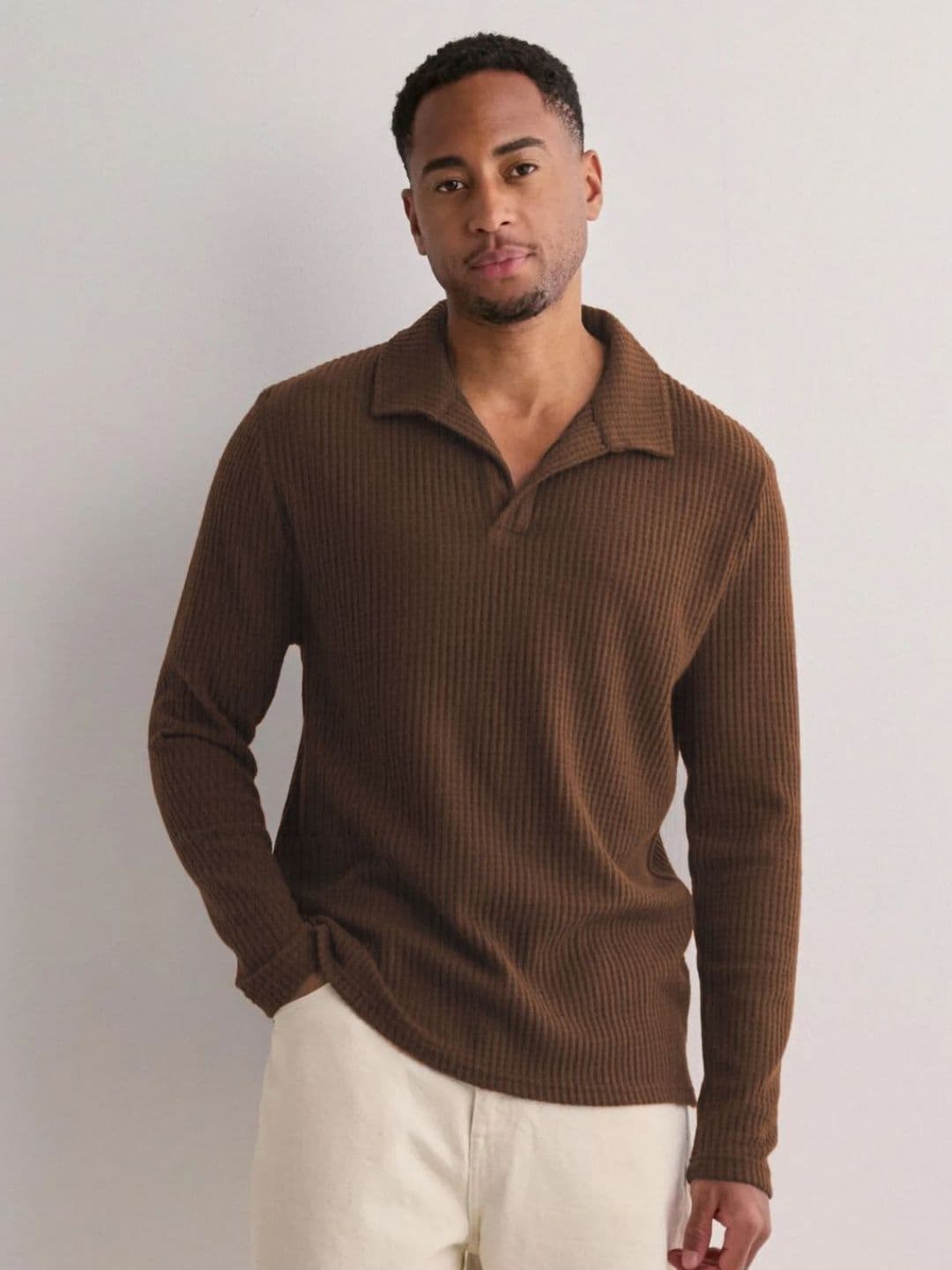 CLAFOUTIS Men Self Design Polo Collar T-shirt - view 1