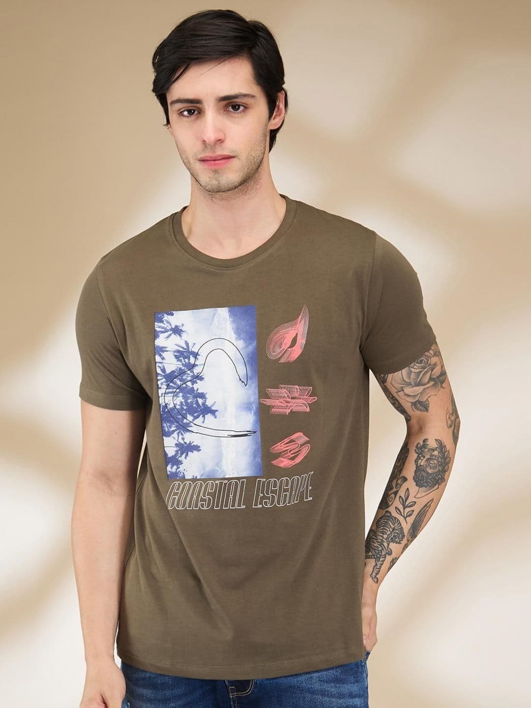 Being Human Men Graphic Printed Round Neck Cotton T-shirt - view 1