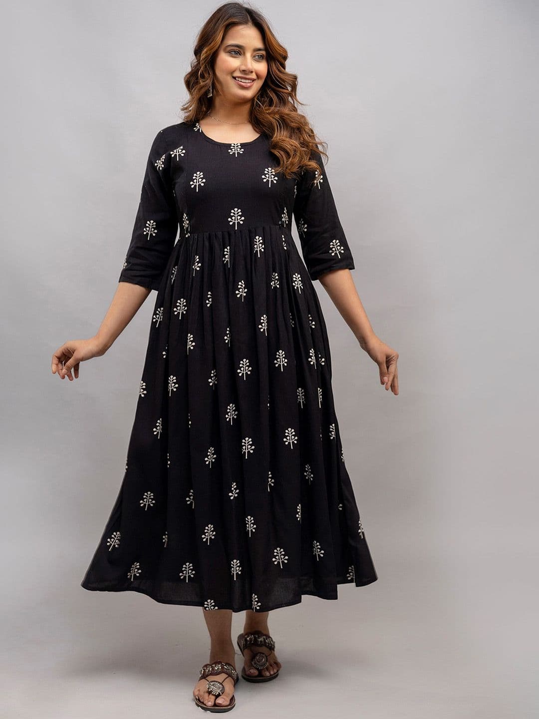 Mialo fashion Women Printed Maxi Maternity Feeding Ethnic Dress - view 1